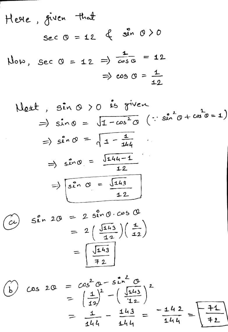 Trigonometry homework question answer, step 1, image 1